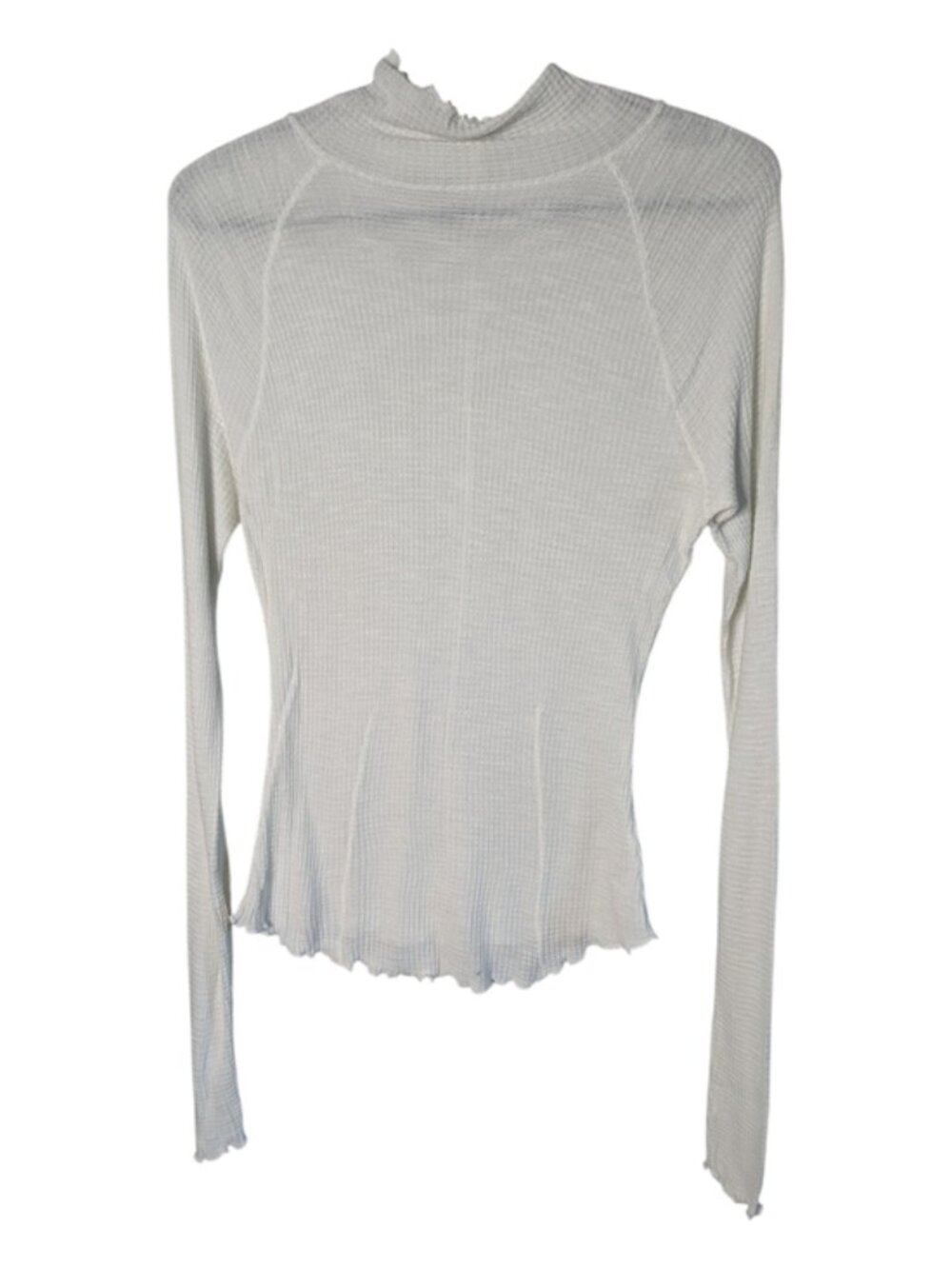 Intimately Free People Make It Easy Thermal Top M Lettuce Edge Waffle White